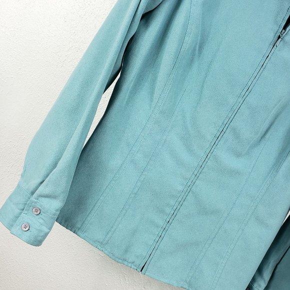 Sonoma Life Styles Women's Turquoise Full Zip Light Weight Jacket Coat - Picture 5 of 12